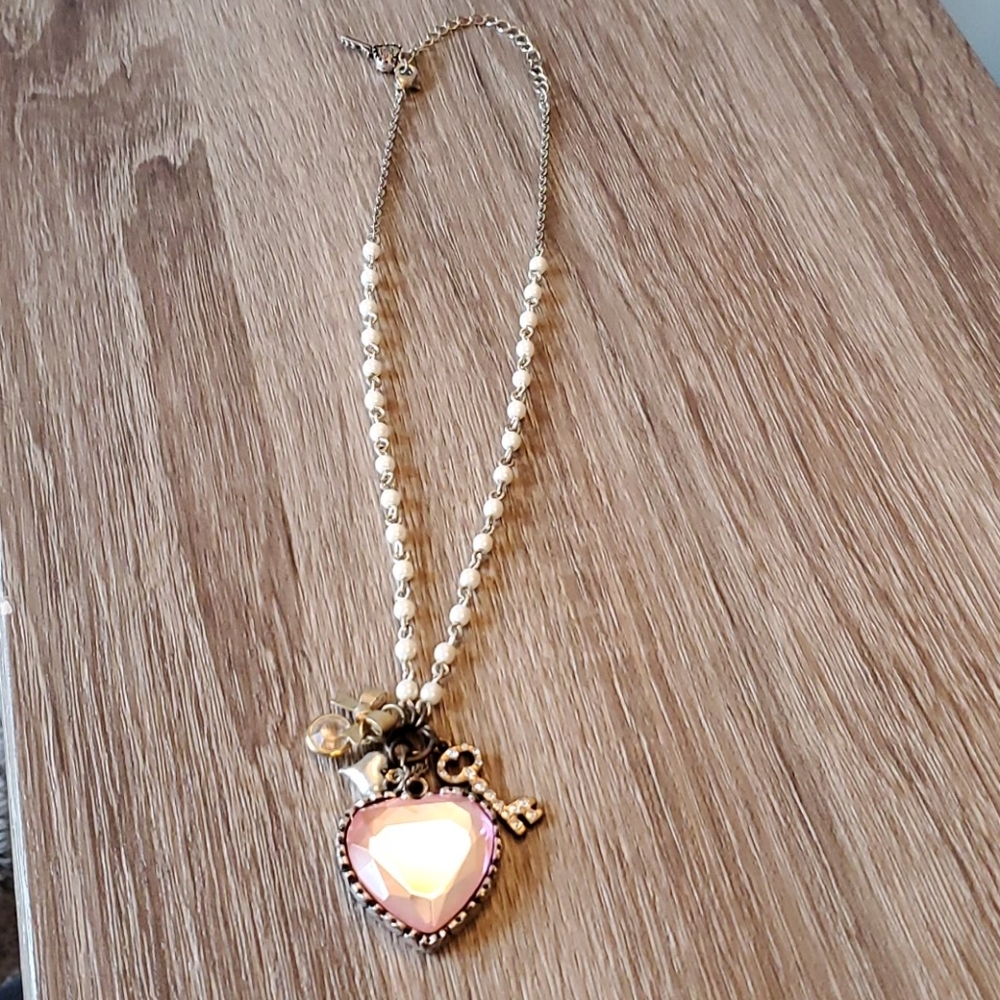 Betsy Johnson Heart Crystal Choker